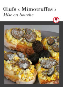 Ouvrir les œufs durs en 2 – récupérer le jaune, le mettre dans un bol à mixeur, rajouter le sel, l’eau, l’huile et la truffe. Mixer. Vous obtenez une pâte. Couper les blancs d’œufs en dés, les déposer dans une verrine. Prendre une poche à douille ou une seringue de cuisine y mettre la pâte et déposer sur les blancs d’œufs. Astuce : pour une dégustation encore plus gourmande vous pouvez mettre votre préparation sur des tranches de pain.Ouvrir les œufs durs en 2 – récupérer le jaune, le mettre dans un bol à mixeur, rajouter le sel, l’eau, l’huile et la truffe. Mixer. Vous obtenez une pâte. Couper les blancs d’œufs en dés, les déposer dans une verrine. Prendre une poche à douille ou une seringue de cuisine y mettre la pâte et déposer sur les blancs d’œufs. Astuce : pour une dégustation encore plus gourmande vous pouvez mettre votre préparation sur des tranches de pain.