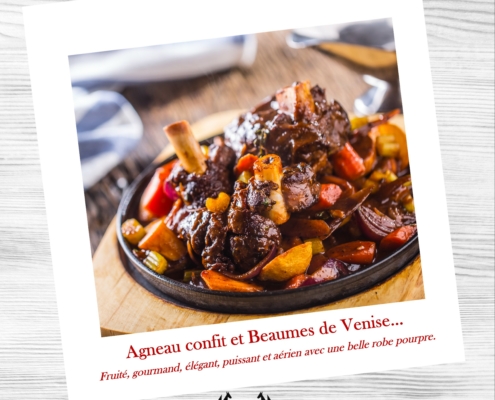 agneau confit et Beaumes de venise