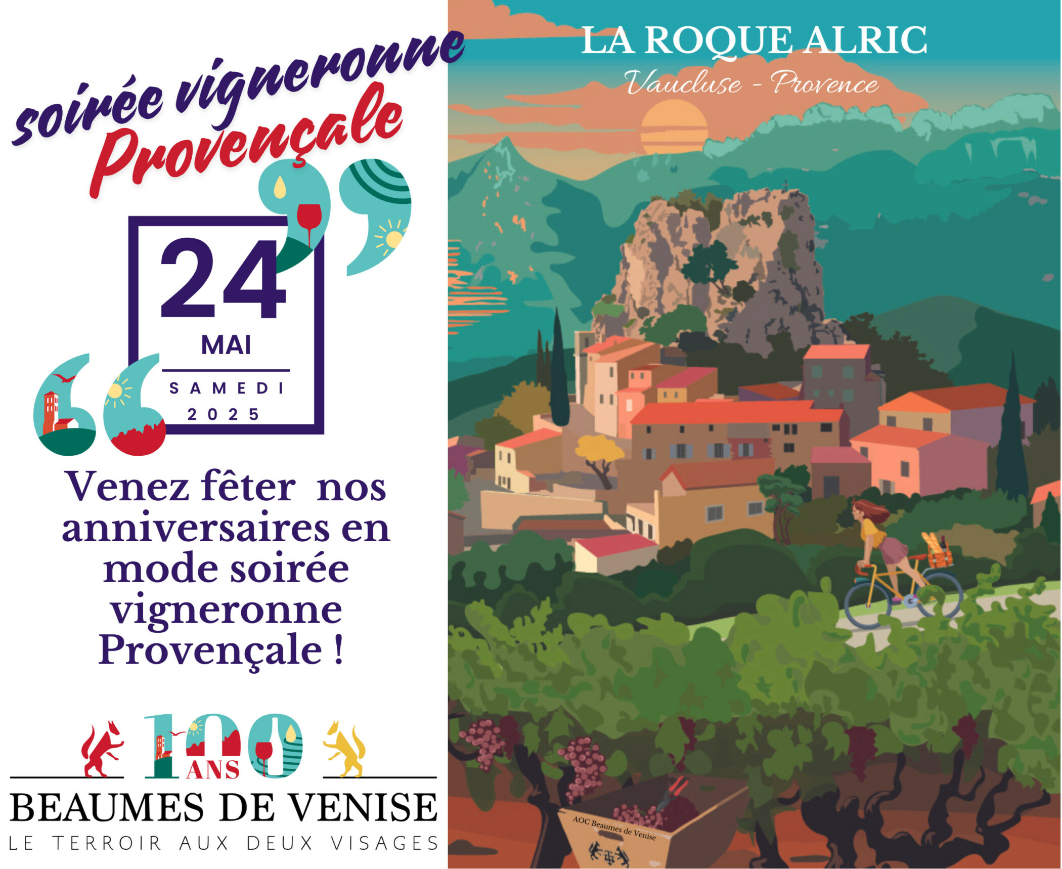 Venez fêter nos anniversaires en mode soirée vigneronne Provençale